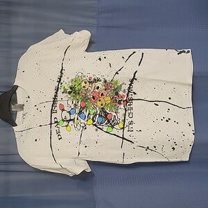 NWOT Christmas Tee with Paint Splatter